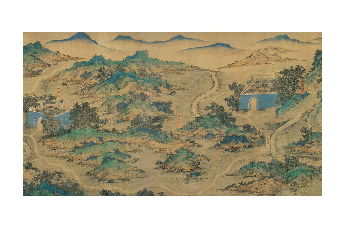 丝路山水地图长卷丝绢版11