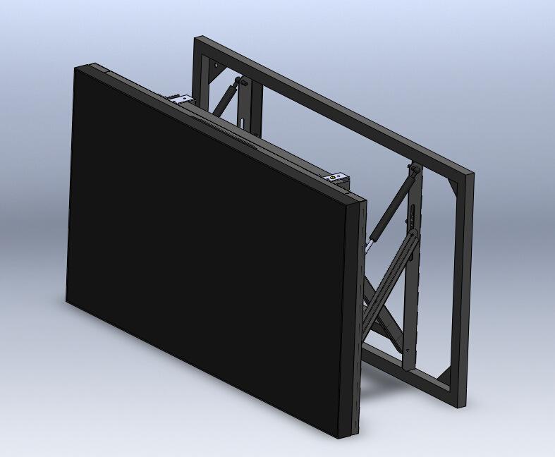 郑州 安装效果图: 前维护支架是一种用于液晶拼接屏大屏幕安装的支架