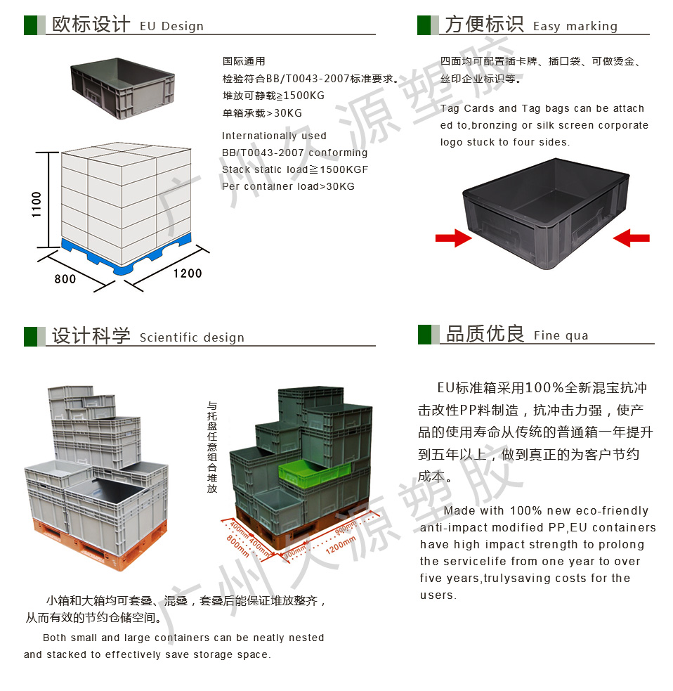 EU2311灰色輕型塑料周轉(zhuǎn)箱