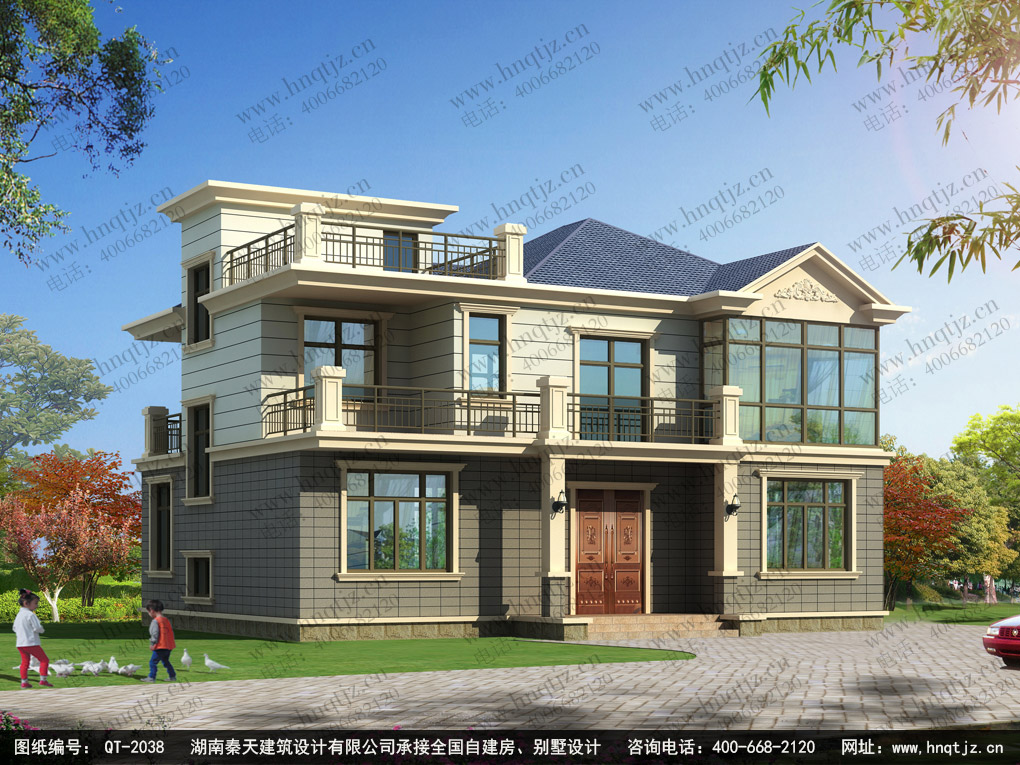农村自建房 现代风格 两层别墅设计图纸