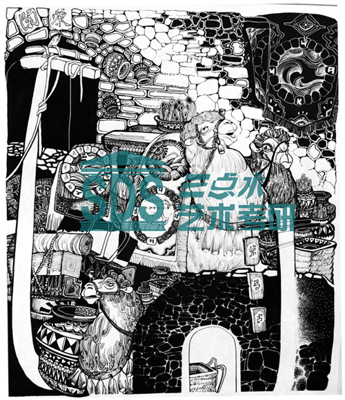 黑白装饰画 - 川美考研 - 三点水考研培训【官网】
