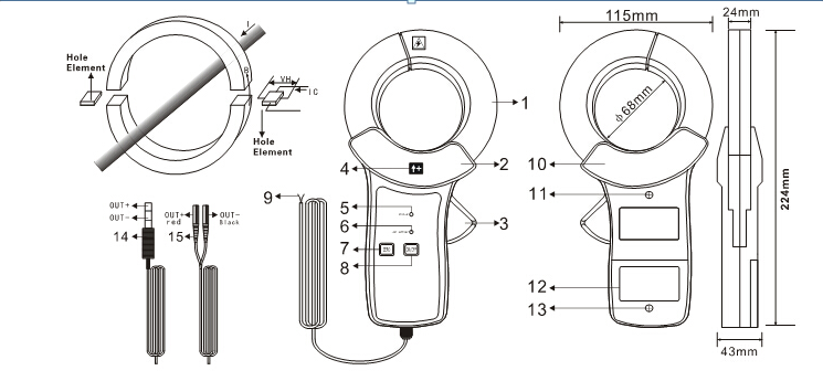 ETCR068AD AC/DC Clamp Current Sensor