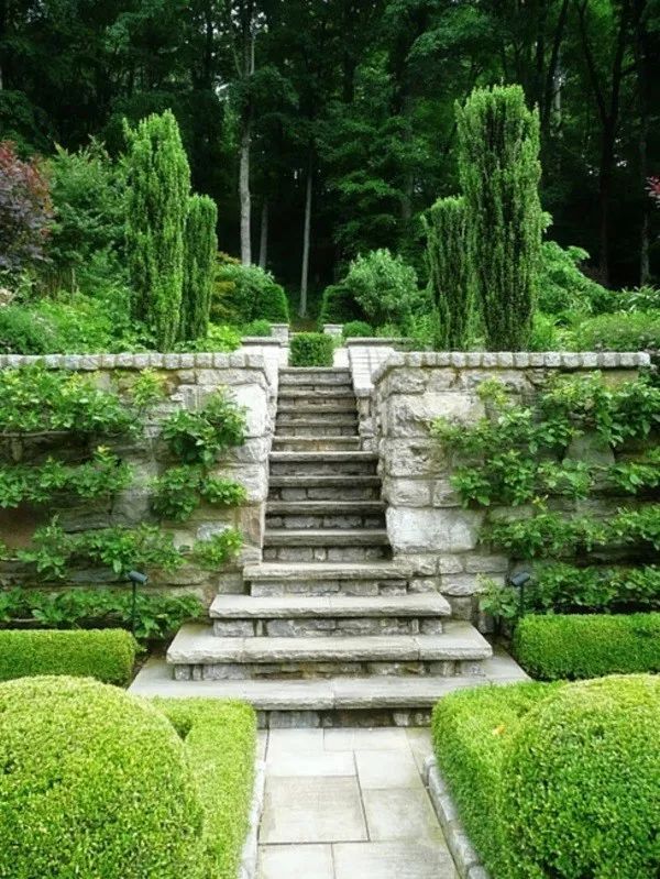 一步一景,别墅设计中的花园台阶设计
