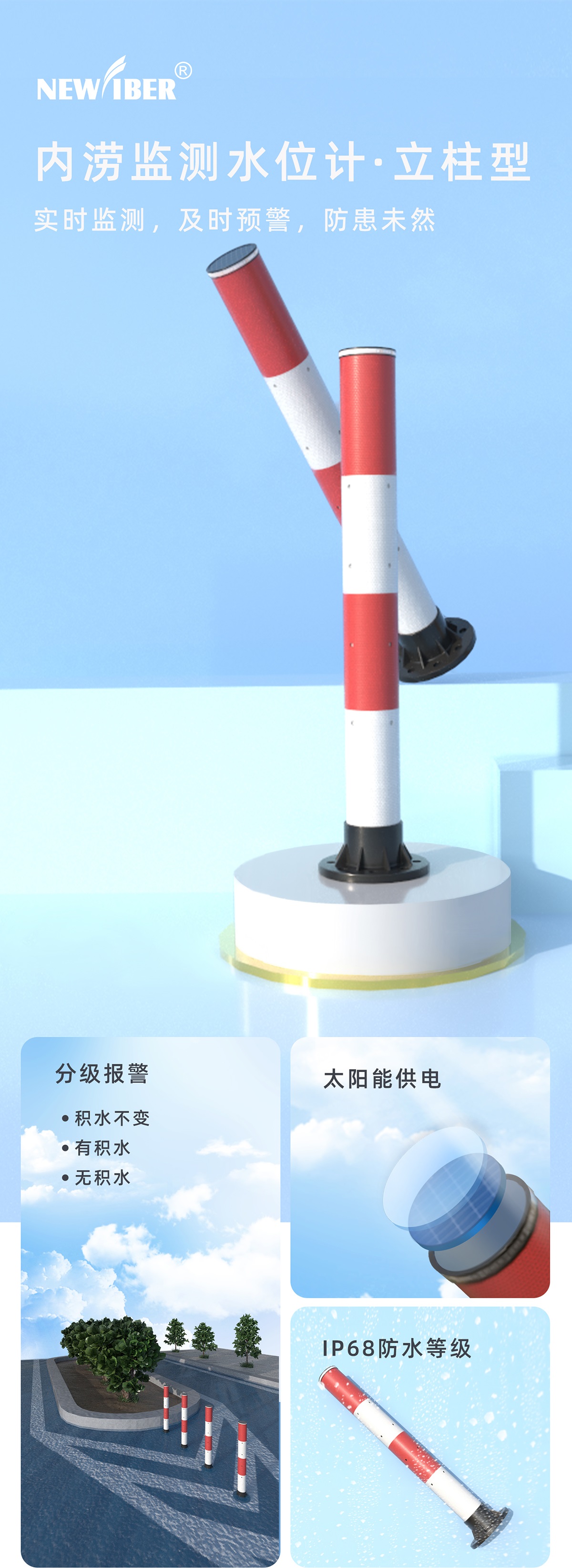 一体化内涝监测水位计（立柱型）