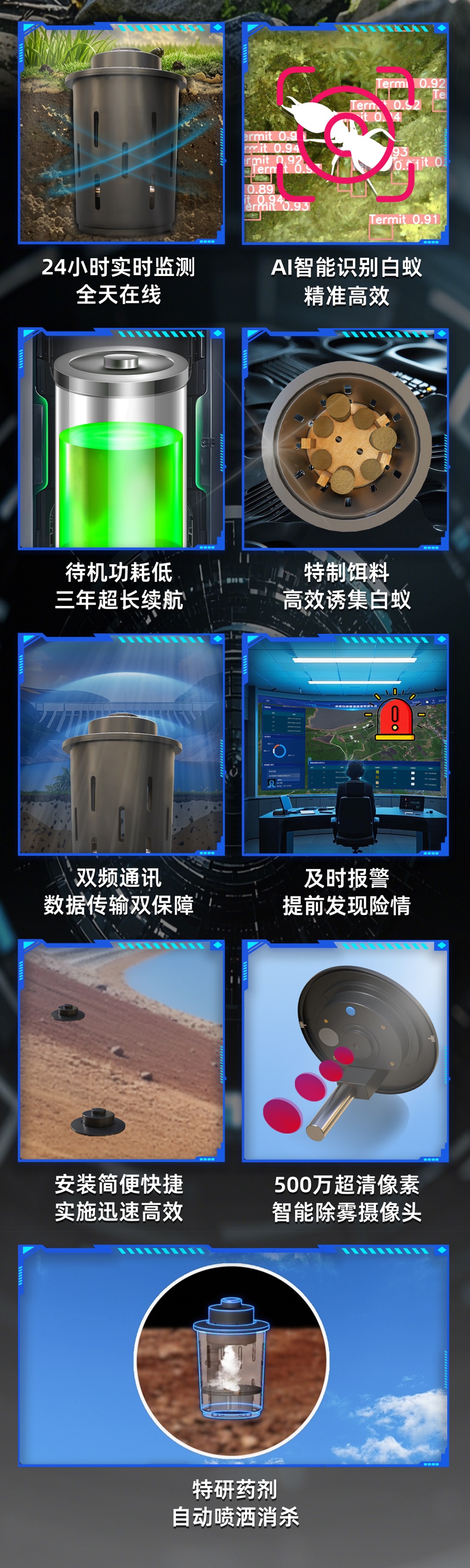 浙江省首套白蚁智慧监测系统 | 南宫NG28(中国)光电白蚁监测设备亮相宁波小型水库智能化管控现场会，守护堤坝安全防线！