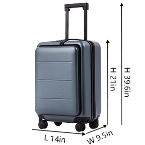 COOLIFE Luggage Suitcase Piece Set Carry On ABS+PC Spinner Trolley with Laptop pocket (Night navy, 2-piece Set)