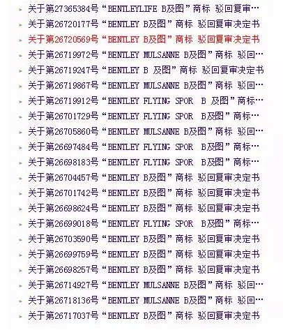 宾利申请300件商标注册造成不良影响?商评委驳回新申请商标! 宾利申请300件商标注册造成不良影响?商评委驳回新申请商标!