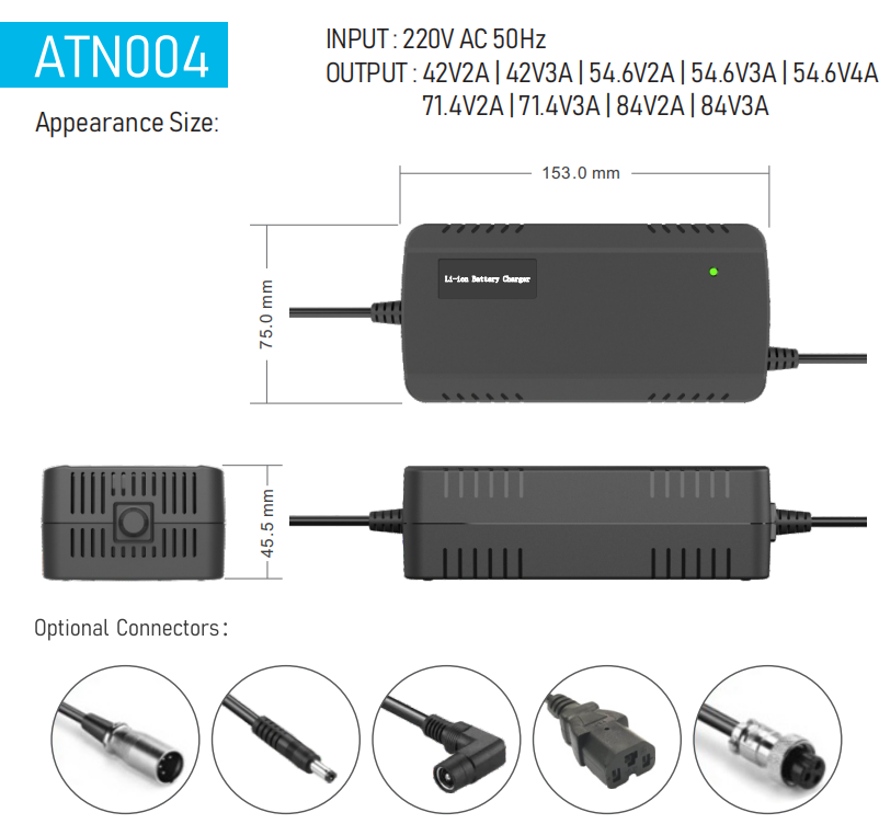 71.4V 2A lithium battery charger ATN004