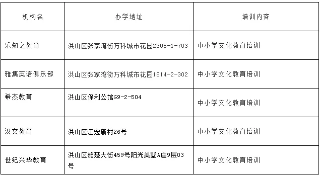 武汉10区公布2019上半年校外培训机构黑名单！