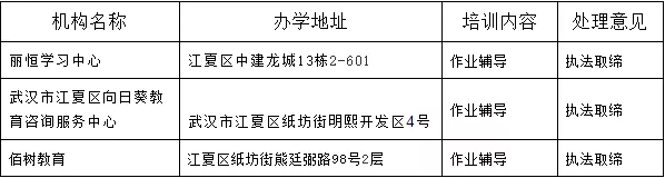 武汉10区公布2019上半年校外培训机构黑名单！