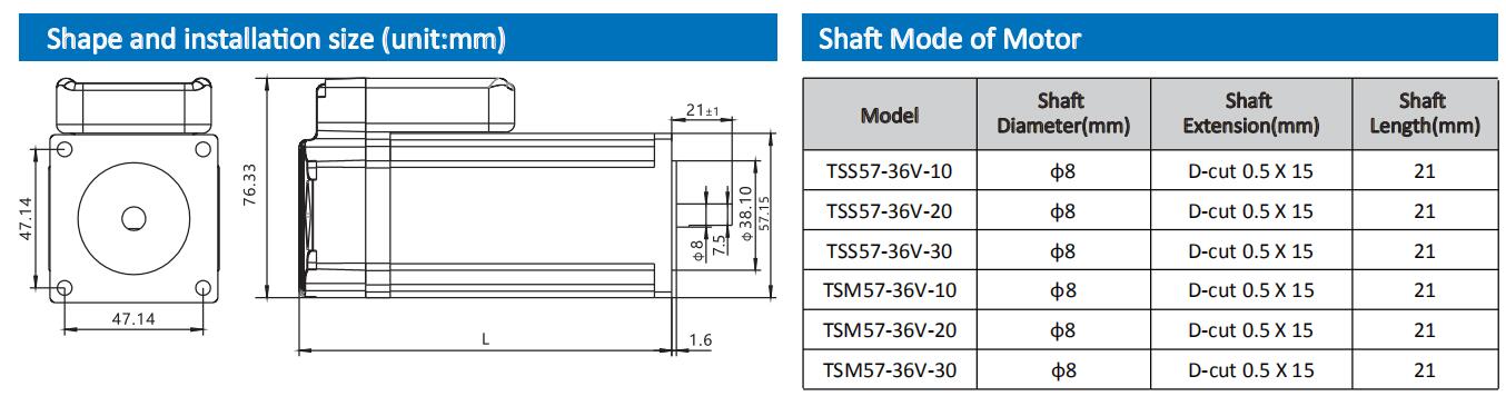 TSM/TSS series integrated stepping motor