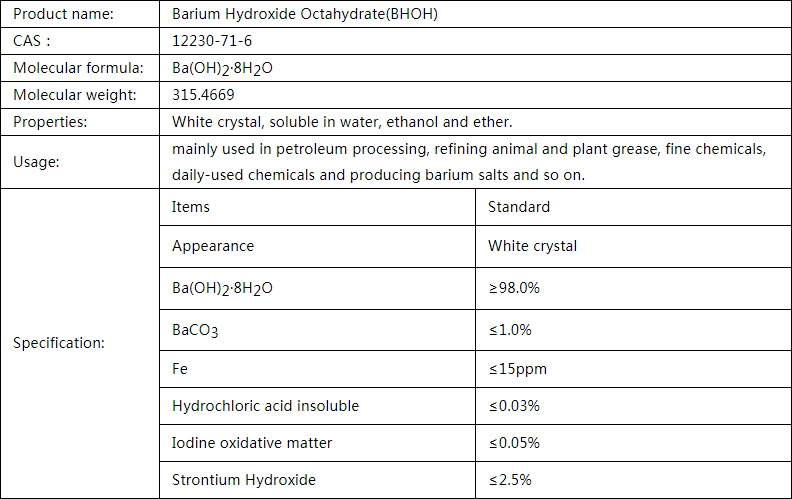 Barium Hydroxide Octahydrate(BHOH)