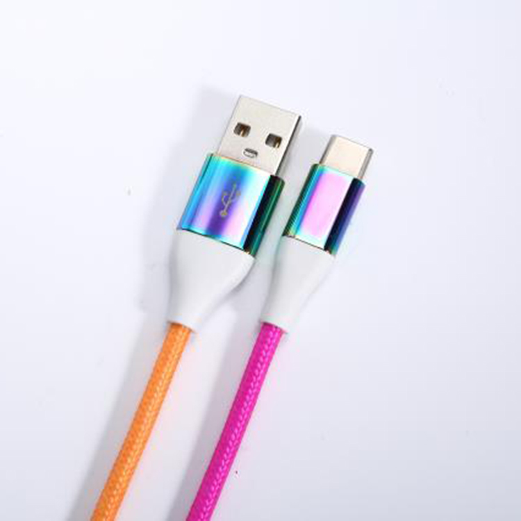 USB Mobile Data Charger Cable Rainbow TypeC