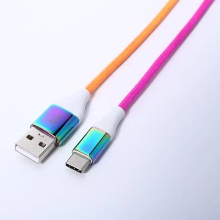 USB Mobile Data Charger Cable Rainbow TypeC