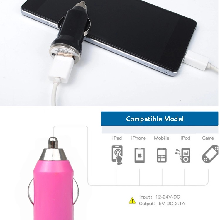 USB Car Charger Mini Bullet