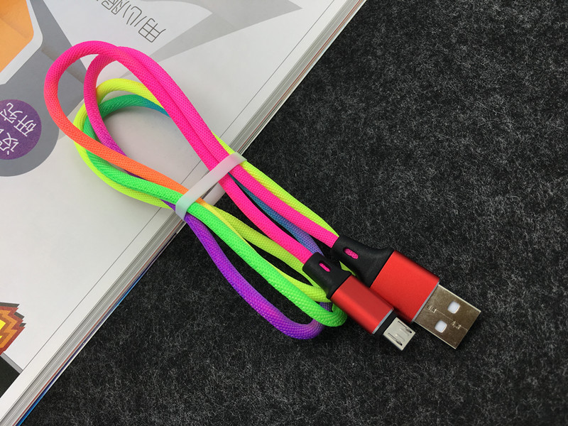 USB Mobile Data Charger Cable Rainbow TypeC