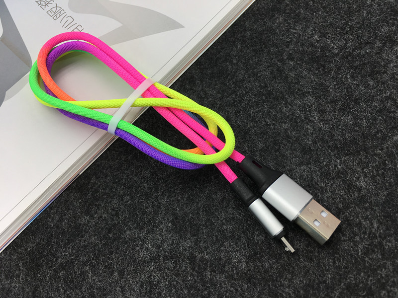 USB Mobile Data Charger Cable Rainbow TypeC