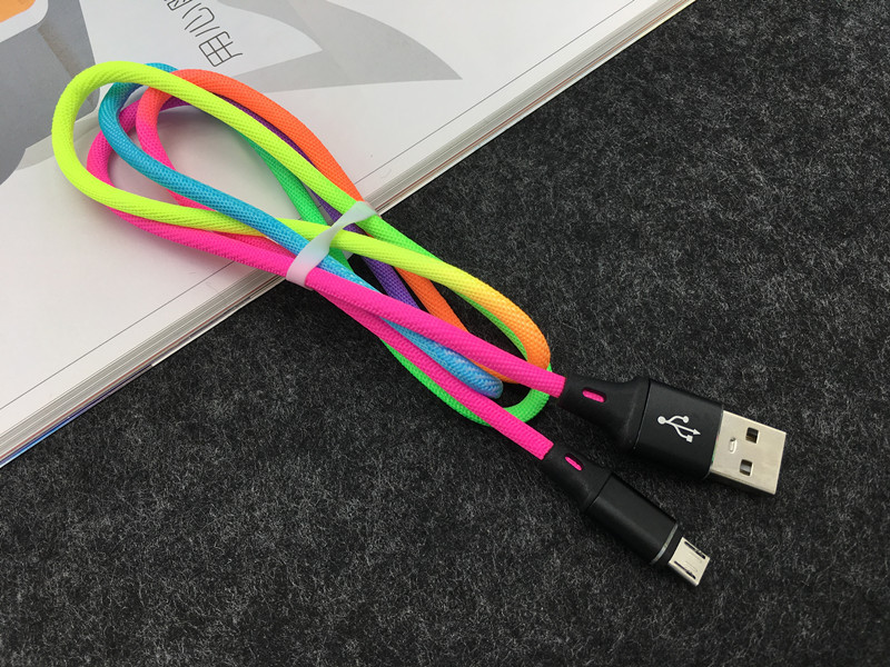 USB Mobile Data Charger Cable Rainbow TypeC