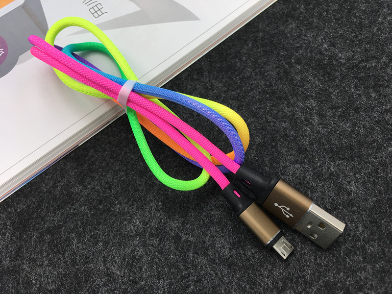 USB Mobile Data Charger Cable Rainbow TypeC