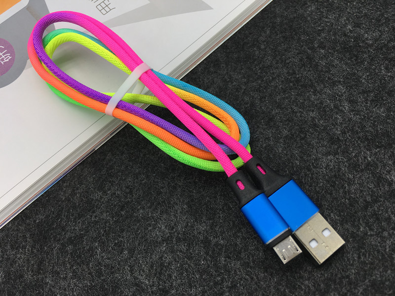 USB Mobile Data Charger Cable Rainbow TypeC