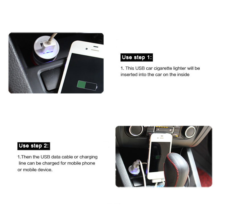 USB Car Charger Round 2ports