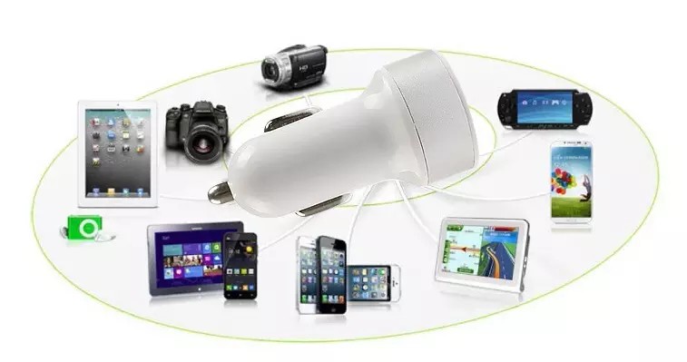 USB Car Charger Round 2ports