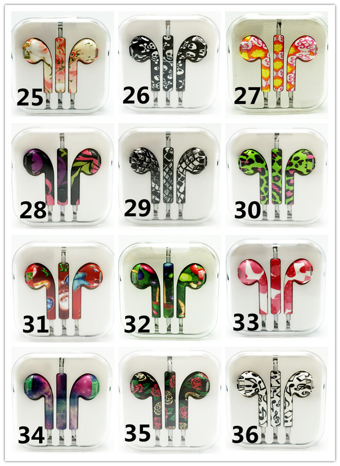 Painting decorative pattern wired earphone