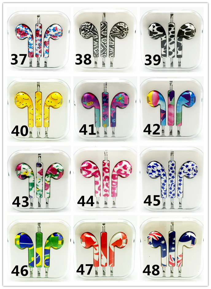 Painting decorative pattern wired earphone