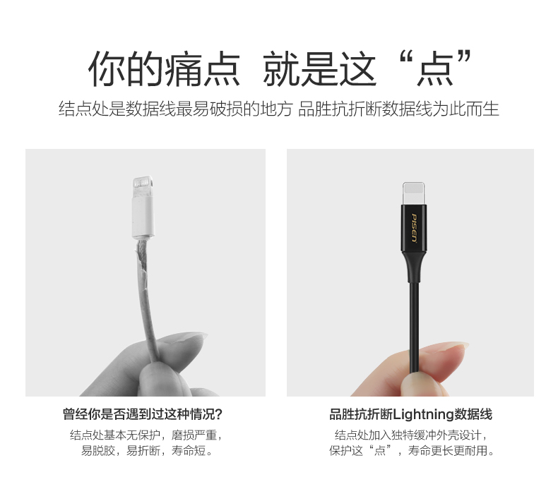 品胜抗弯折iPhone6数据线1米