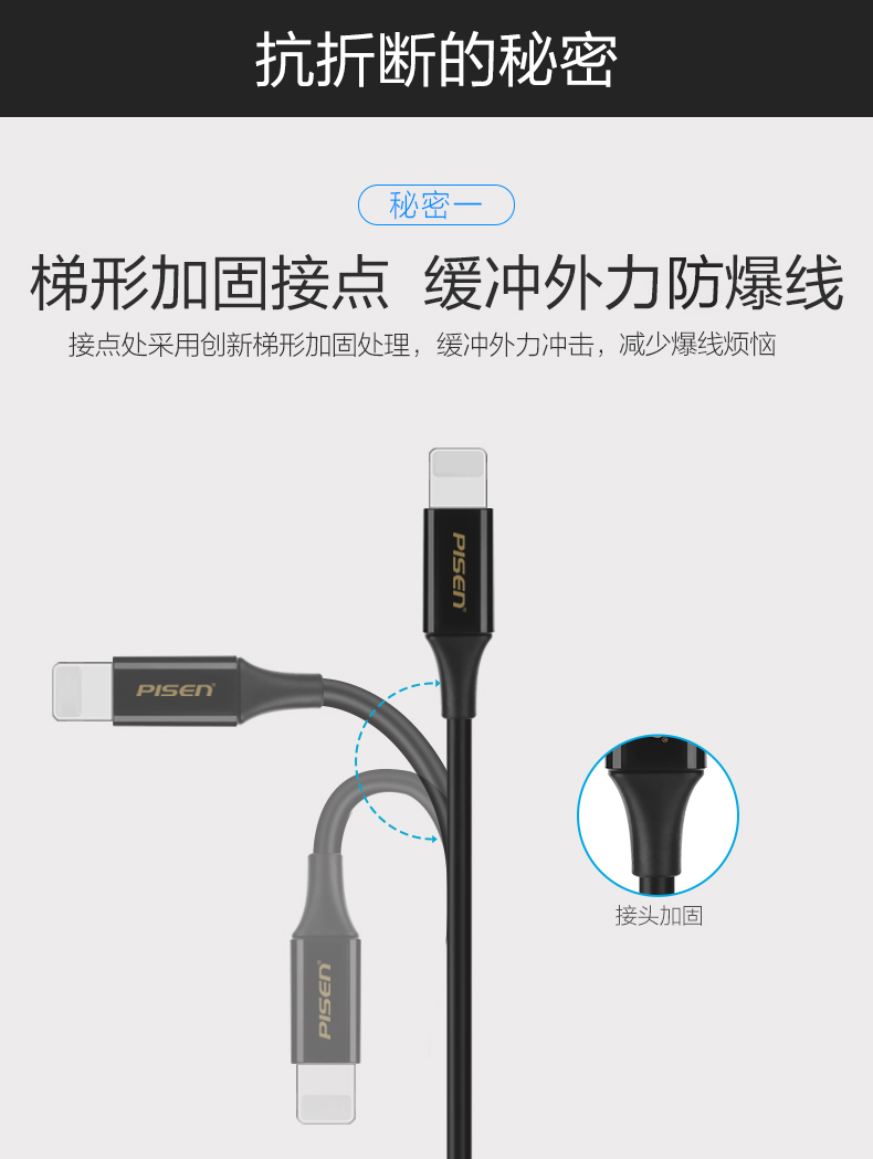 品胜抗弯折iPhone6数据线1米