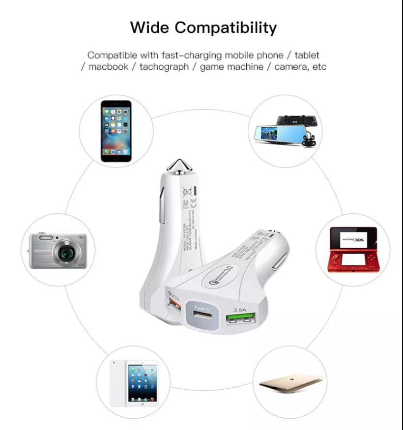 QC3.0 USB Charger with typeC