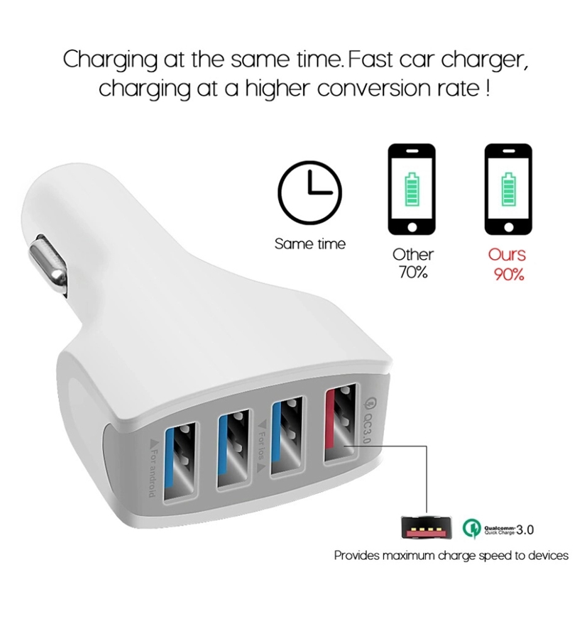 QC3.0 USB Car Charger 4ports