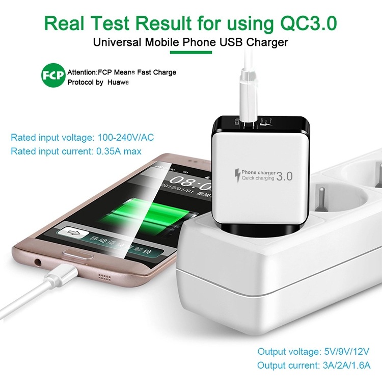 QC3.0  USB Quick Charger for Mobile European type