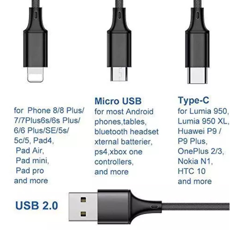 USB Charge Cable 3 in 1