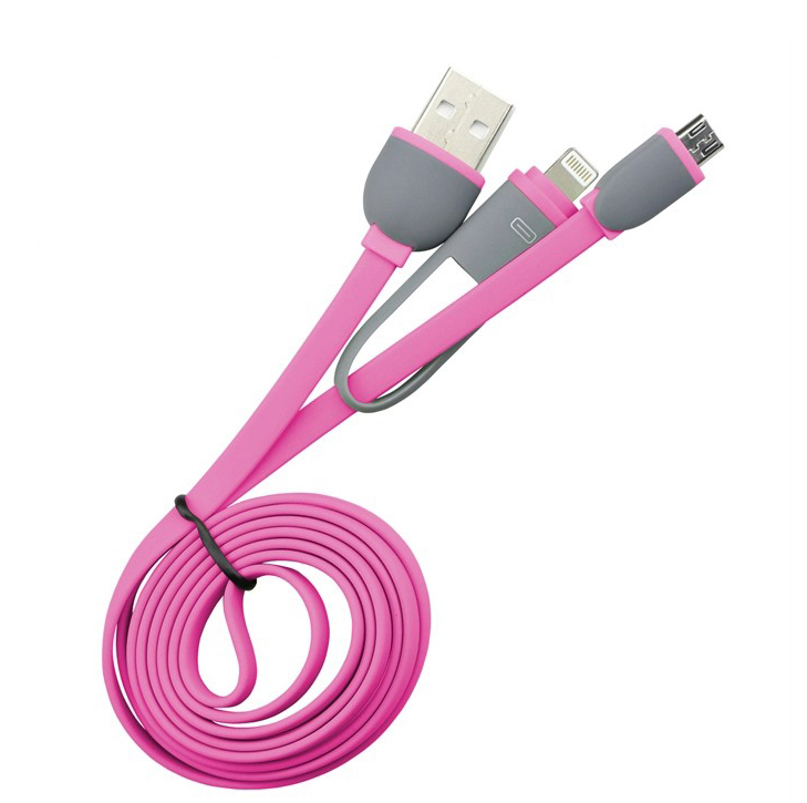 USB Micro+ lighting data cable Flat