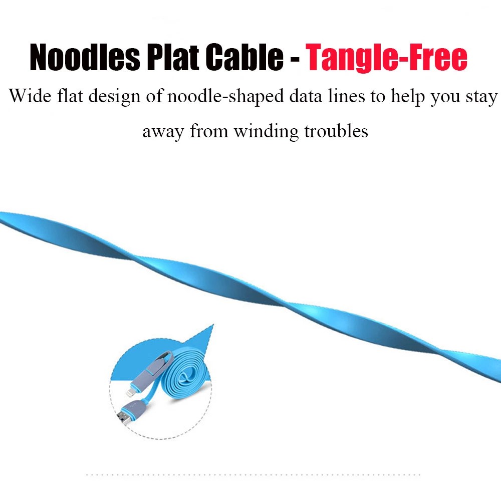 USB Micro+ lighting data cable Flat