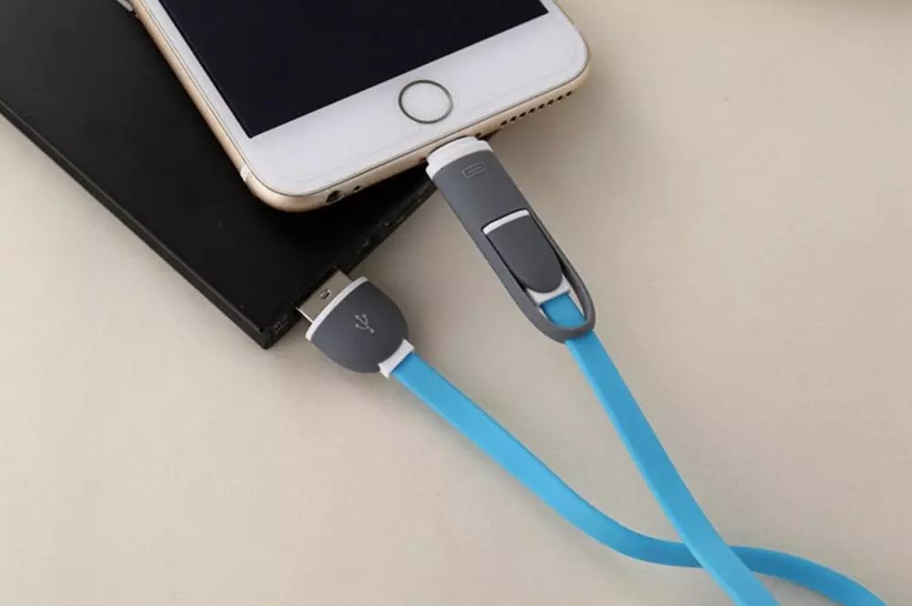 USB Micro+ lighting data cable Flat