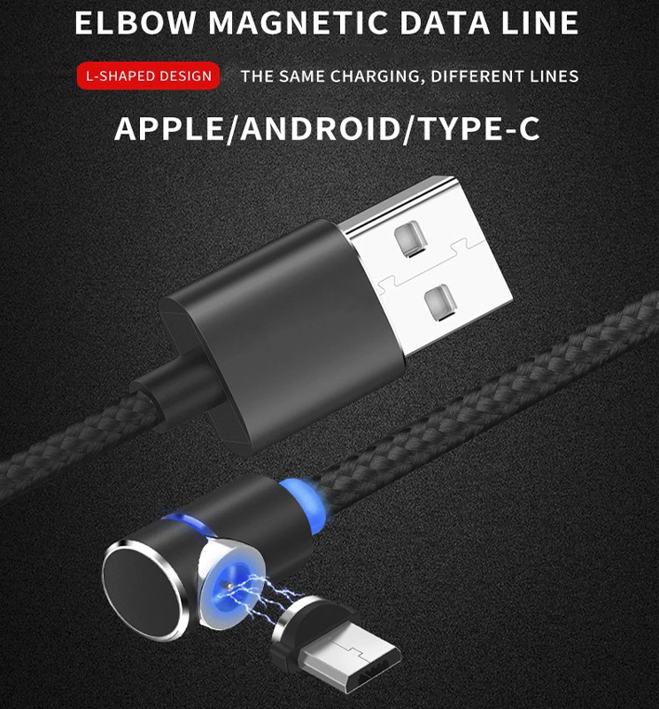 Magnetic charge cable “L' shap