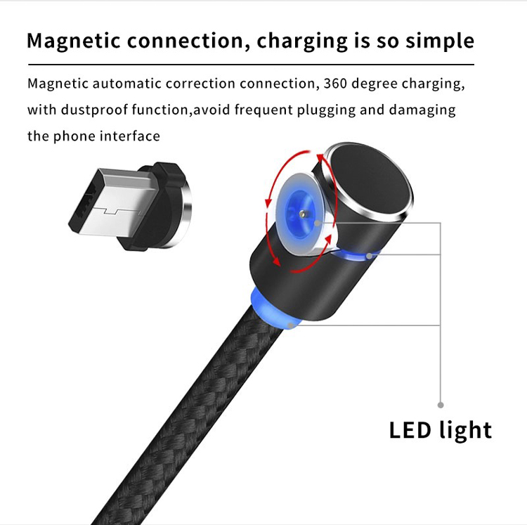 Magnetic charge cable “L' shap