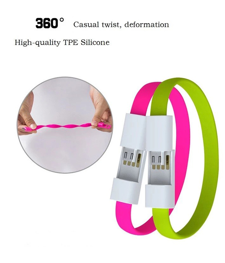 Wristband USB Bracelet Charger Cable