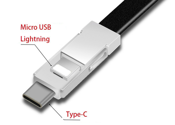 Key ring USB data charger cable