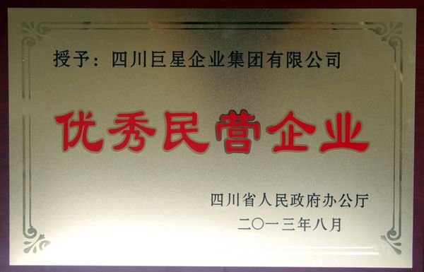 集团获评“四川省优秀民营企业”