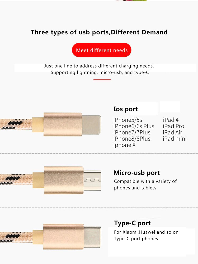 USB   Charge Cable 3 in 1