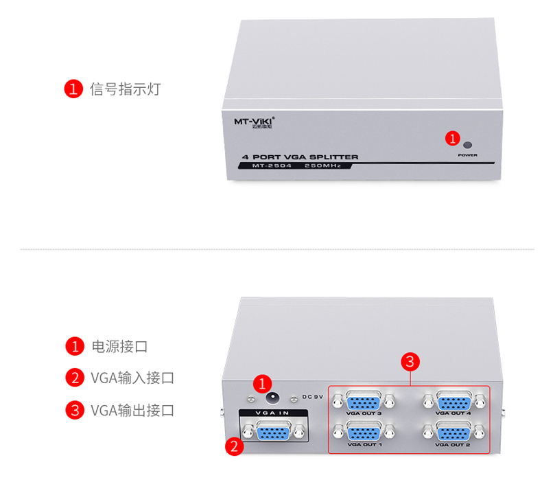 迈拓MT-2504  4口分频器（一进四出）