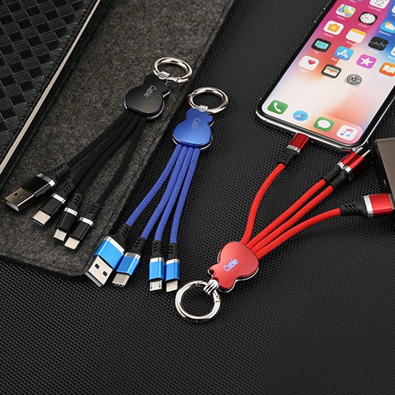 New trending Guitar design 3 in 1 keychain multi usb cable