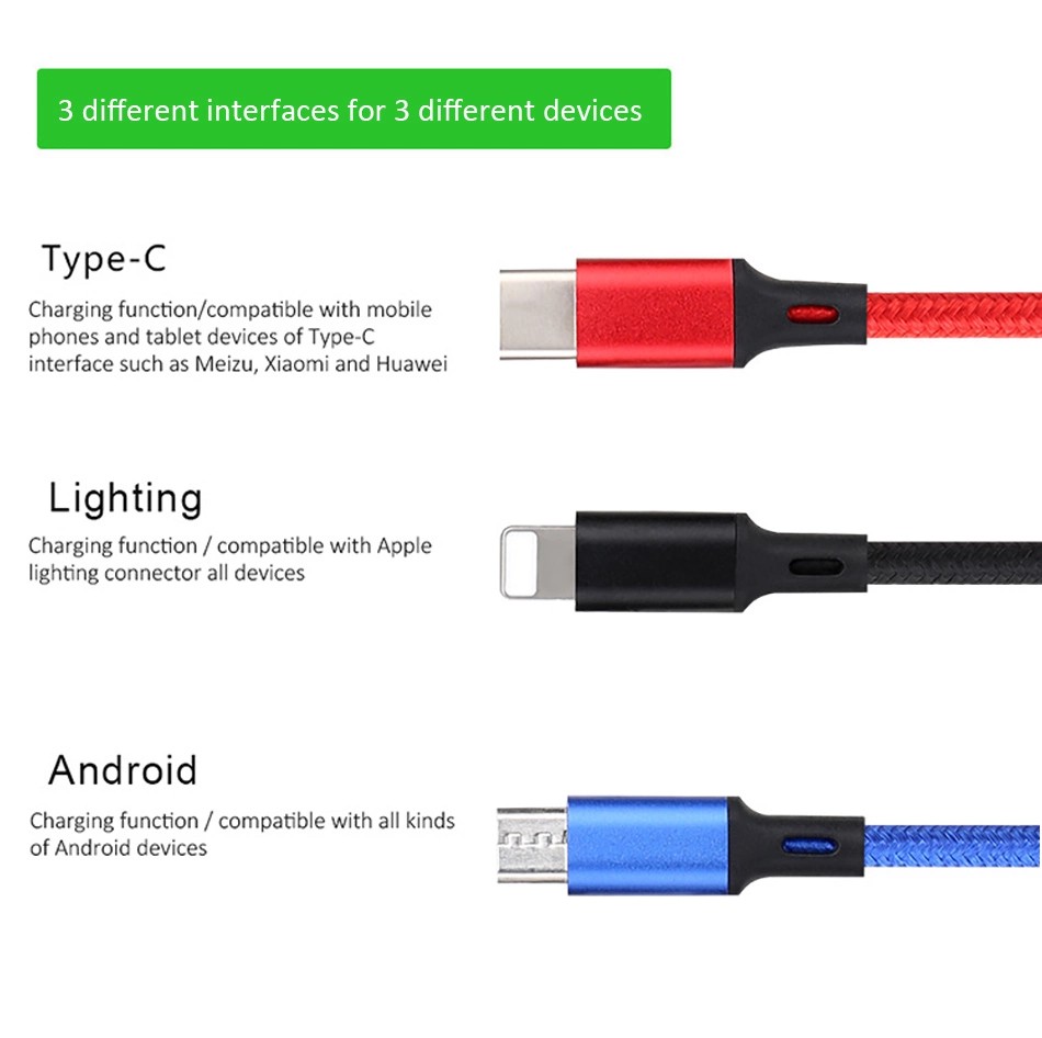 Three-connector cable