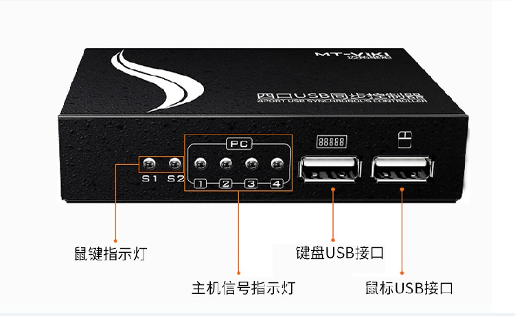 迈拓MT-KM104-U 1控4鼠标键盘4口同步器