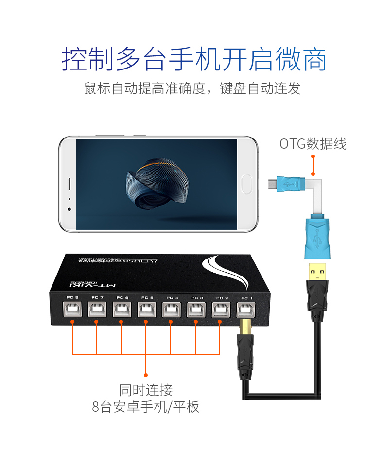 迈拓 MT-KM108-U 8口键鼠同步器