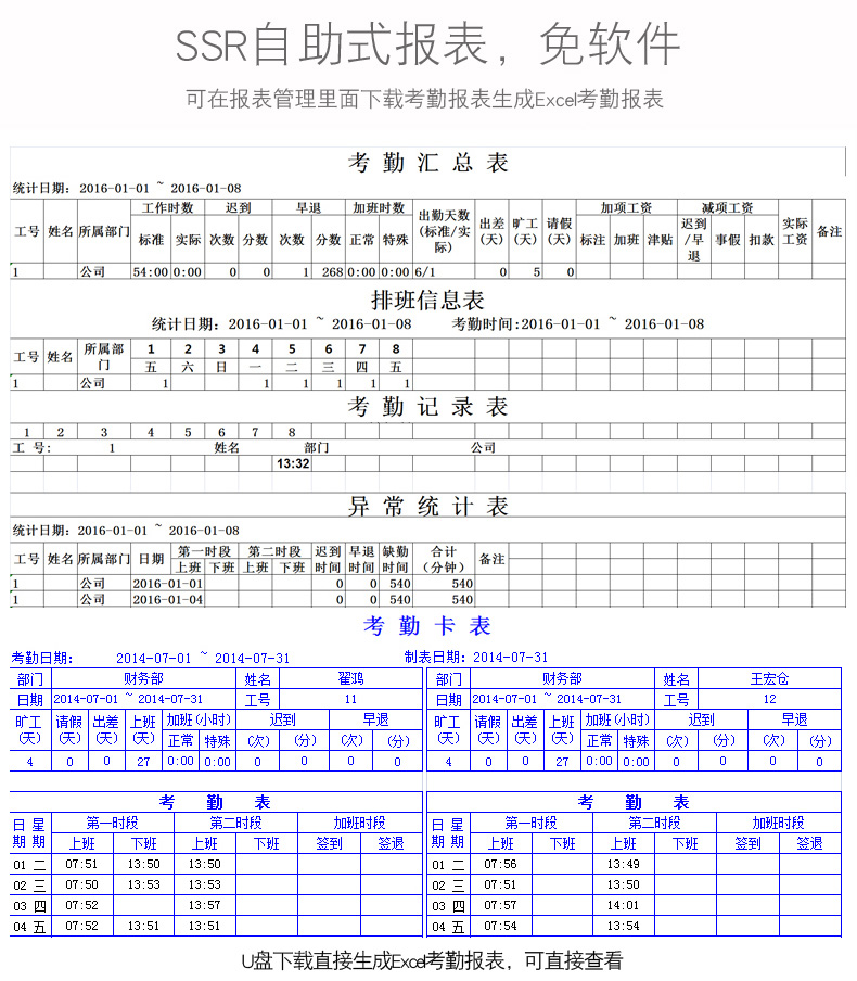 中控智慧UF200人脸识别考勤机