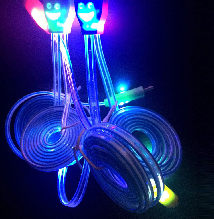 Smiling LED lighting data charging cable Micro